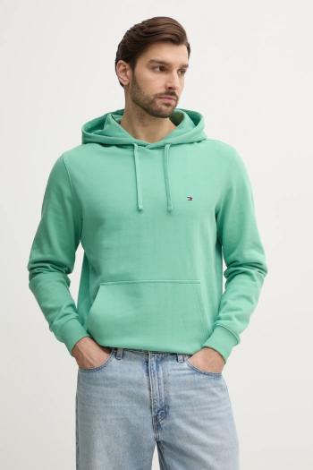 Bavlnená mikina Tommy Hilfiger pánska, čierna farba, s kapucňou, melanžová, MW0MW37235
