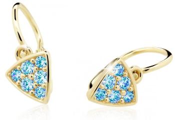 Cutie Jewellery Trblietavé detské náušnice zo žltého zlata C2207-10-X-1 svetlo modrá