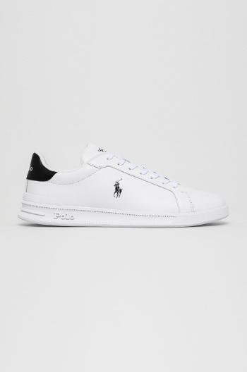 Kožená obuv Polo Ralph Lauren Hrt Ct II biela farba, 809829824005