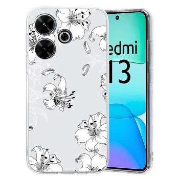 ART TPU Ochranný kryt pre Xiaomi Redmi 13 WHITE FLOWER