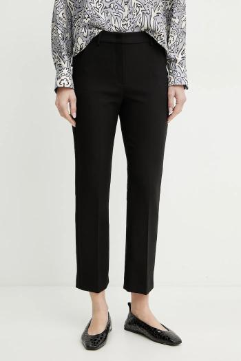 Nohavice Weekend Max Mara dámske, čierna farba, rovné, vysoký pás, 2515131031600