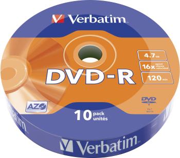 Média VERBATIM DVD-R AZO 4,7GB, 16x, wrap 10 db