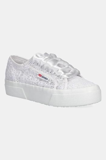 Tenisky Superga FLOWER MACRAME biela farba, S2136QW