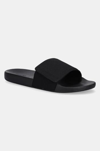 Šľapky Calvin Klein ADJ POOL SLIDE CANVAS LOGO čierna farba, HM0HM01749