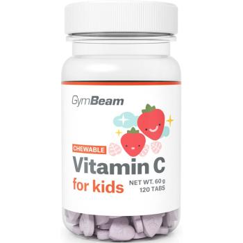 GymBeam Vitamin C for Kids tablete cu vitamina C aroma Strawberry 120 tbl