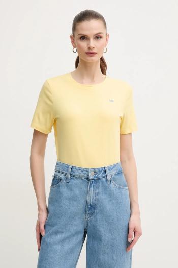 Bavlnené tričko Tommy Hilfiger dámske, žltá farba, WW0WW45522