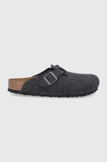 Vlnené papuče Birkenstock Boston tmavomodrá farba, 160371