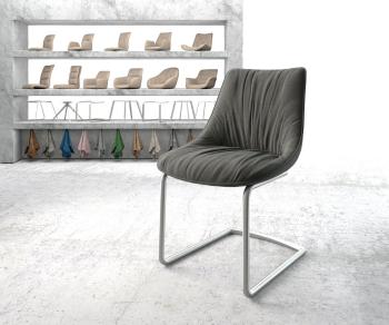 Houpací židle Elda-Flex Textured Fabric Anthracite Cantilever Round