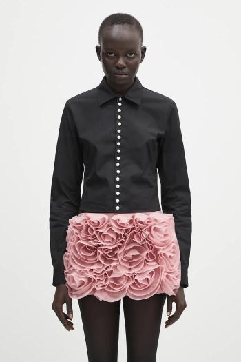 Bavlnená košeľa AMBUSH Fitted Pearl Button Shirt čierna farba, regular, s klasickým golierom, 12115377