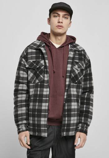 Urban Classics Plaid Teddy Lined Shirt Jacket black/white - M