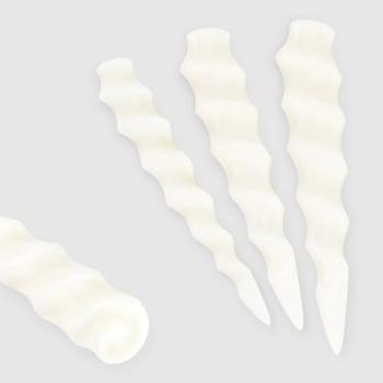 Špirálový expander do ucha, organický materiál, farba slonová kosť - Hrúbka: 5 mm