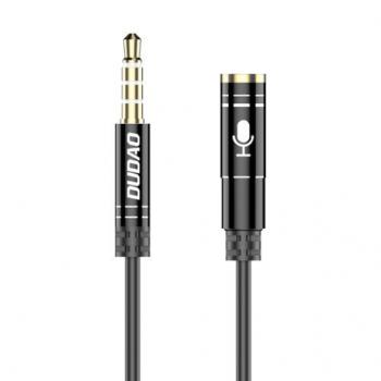 Dudao L11S AUX kábel 3.5mm mini jack 1m, strieborný (L11S black)