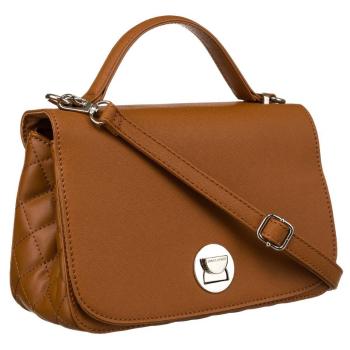 Karamelová dámska crossbody kabelka so strieborným kovaním - David Jones