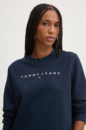 Mikina Tommy Jeans dámska, tmavomodrá farba, s potlačou, DW0DW17323