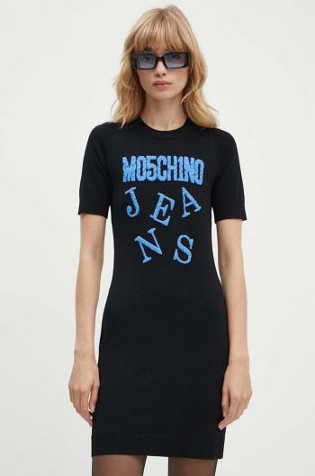 Šaty Moschino Jeans čierna farba, mini, priliehavá, 0491.8205