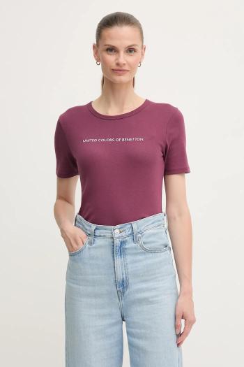 Bavlnené tričko United Colors of Benetton dámske, červená farba, 3GA2E16A2