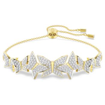 Swarovski Pozlátený motýlí náramok s čírymi kryštálmi Idyllia Lilia 5736072