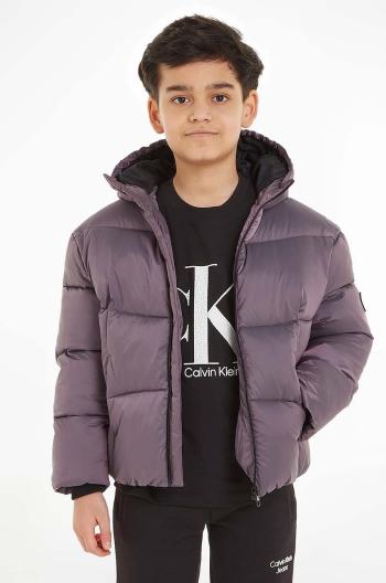 Detská bunda Calvin Klein Jeans šedá farba