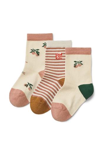 Detské ponožky Liewood Silas Socks 3-Pack 3-pak béžová farba, LW20014