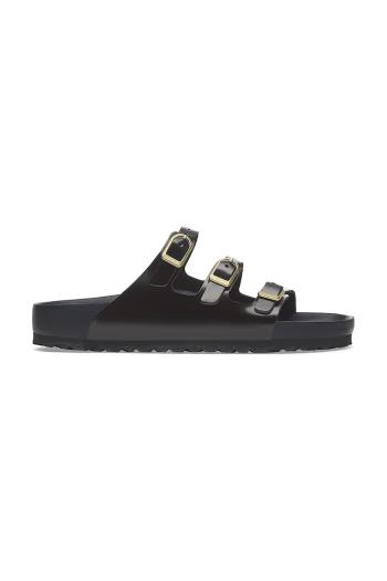 Kožené šľapky Birkenstock Florida D-Buckle Exq čierna farba, 1029385