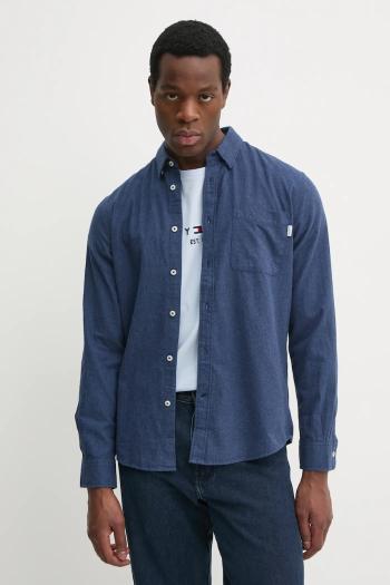 Bavlnená košeľa Pepe Jeans AARON pánska, tmavomodrá farba, regular, s golierom button-down, PM308804