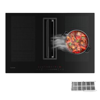 Klarstein Chef-Fusion Down Air System, indukčný sporák + DownAir digestor, 77 cm, 600 m³/h, EEC A