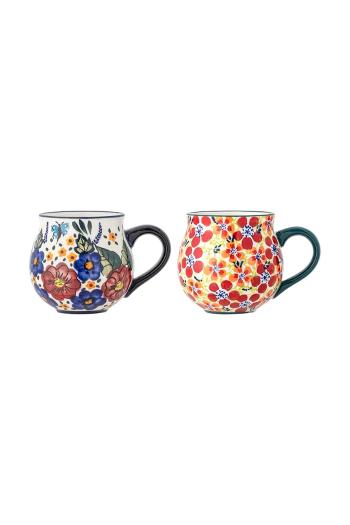Sada pohárov Bloomingville Florist 350 ml 2-pak červená farba