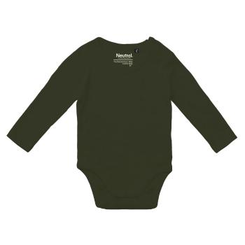 Neutral Detské body s dlhými rukávmi z organickej Fairtrade bavlny - Military | 62