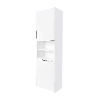 MEREO - Vigo, kúpeľňová skrinka vysoká s košom, 180 cm, biela lesk CN332