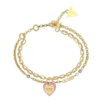 Guess Nežný dvojitý náramok All You Need is Love JUBB04206JWYGPK 18,5 cm