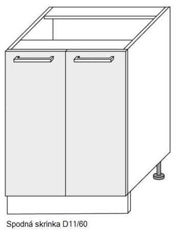 ArtExt Kuchynská linka FLORENCE mat Kuchyňa: Spodná skrinka D11/60 / (ŠxVxH) 60 x 82 x 50 cm
