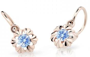 Cutie Jewellery Detské náušnice z ružového zlata C2213-10-X-4 svetlo modrá