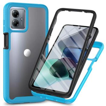 DUAL Obojstranný kryt s fóliou Motorola Moto G54 5G / G54 5G Power Edition svetlomodrý