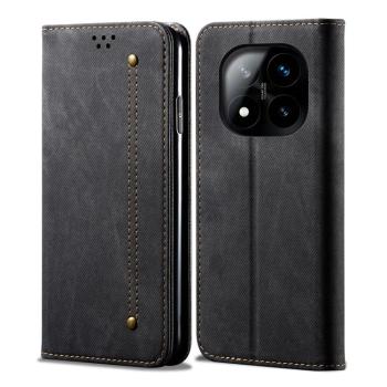 DENIM Peňaženkový kryt pre Xiaomi Redmi Note 14 Pro+ 5G čierny