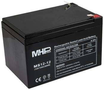 Mhpower olovený akumulátor agm 12 v 12 ah faston f2 6,3 mm