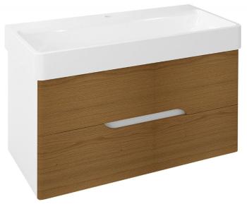 SAPHO - MEDIENA umývadlová skrinka 96x51x48,5cm, biela matná/dub natural MD102