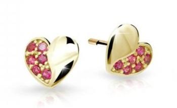 Cutie Jewellery Detské náušnice zo žltého zlata C2160-30-X-1 fuchsiová