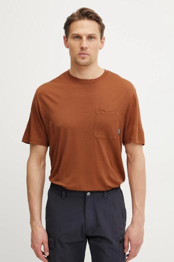 Športové tričko Icebreaker Merino 150 Tech Lite oranžová farba, vzorovaný, IB0A56WH0B01