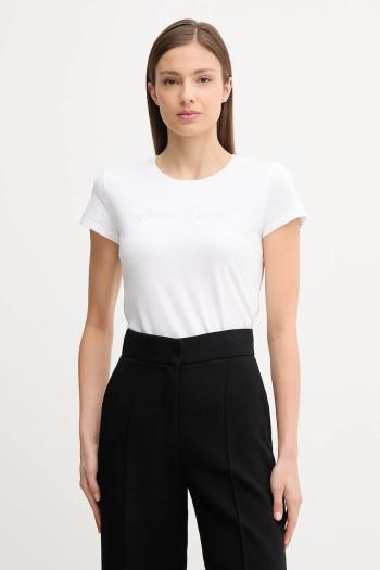 Bavlnené tričko Armani Exchange dámske, biela farba, XW001457 AF10356