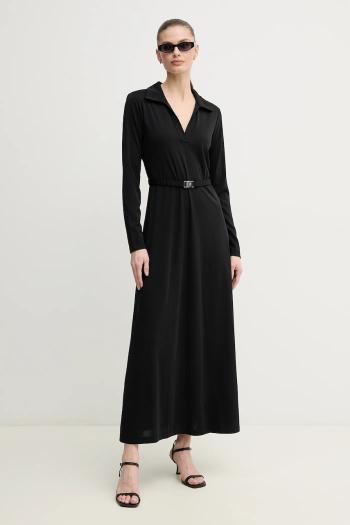 Šaty Dkny čierna farba, midi, áčkový strih, DD5J1H52