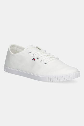 Tenisky Tommy Hilfiger CANVAS LACE UP SNEAKER biela farba, FW0FW08641