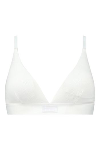 Biela vystužená podprsenka Natural Rib Triangle Bra Top