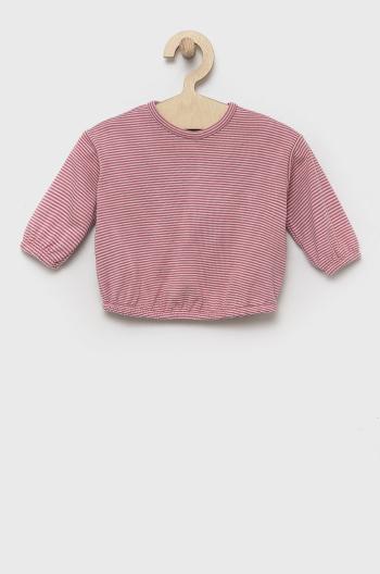Detská mikina United Colors of Benetton ružová farba, vzorovaná
