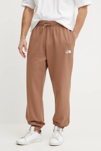 Tepláky The North Face Essential Relaxed pánske, hnedá farba, jednofarebné, NF0A8C1F6IH1