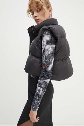 Vesta Moschino Jeans dámska, čierna farba, zimná, 0625.8218