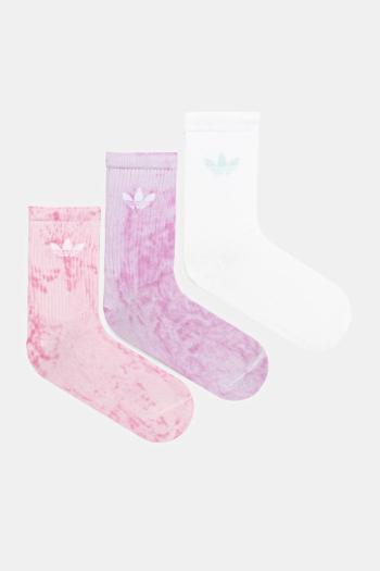 Ponožky adidas Originals Tie Dye Cr S 3-pak ružová farba, JY0239