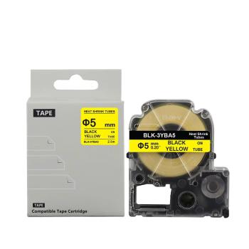 Epson LK-3YBA5, BU5Y, LK-4YBA5, 5 mm x 2,5 m, čierna tlač / žltý podklad, kompatibilná páska