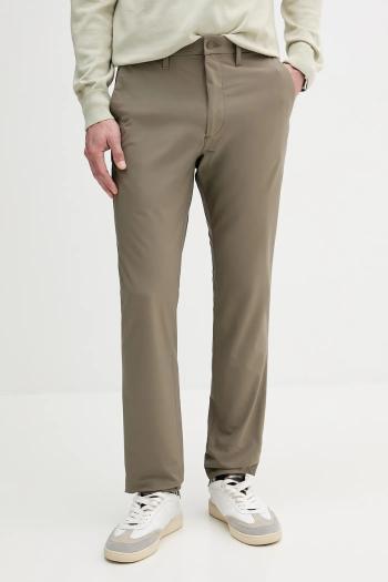 Nohavice Calvin Klein hnedá farba, rovný strih, LV04LB610G