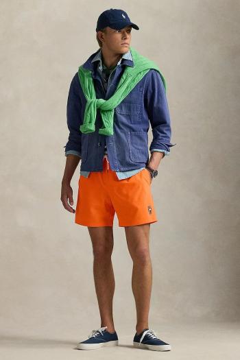 Plavkové šortky Polo Ralph Lauren oranžová farba, 710963334