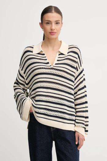 Sveter Tommy Hilfiger béžová farba, ľahký, WW0WW46524